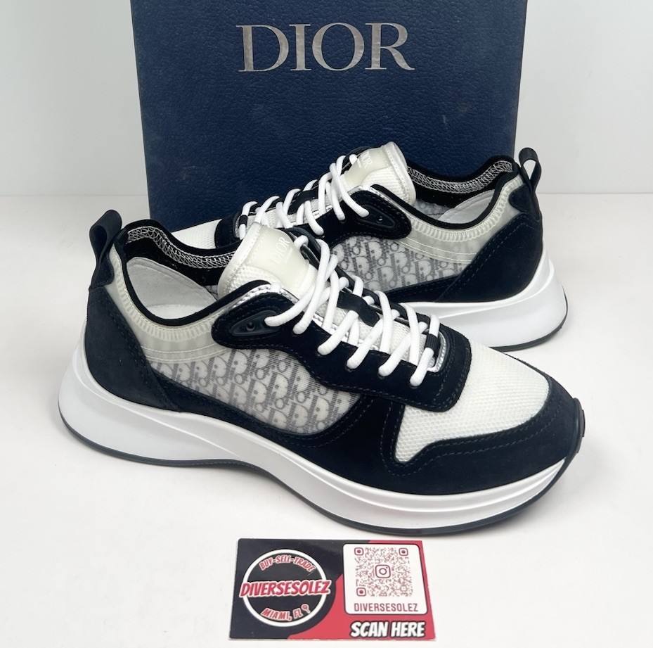Size 40EU/7US - Dior B25 Oblique Runner Sneakers Black