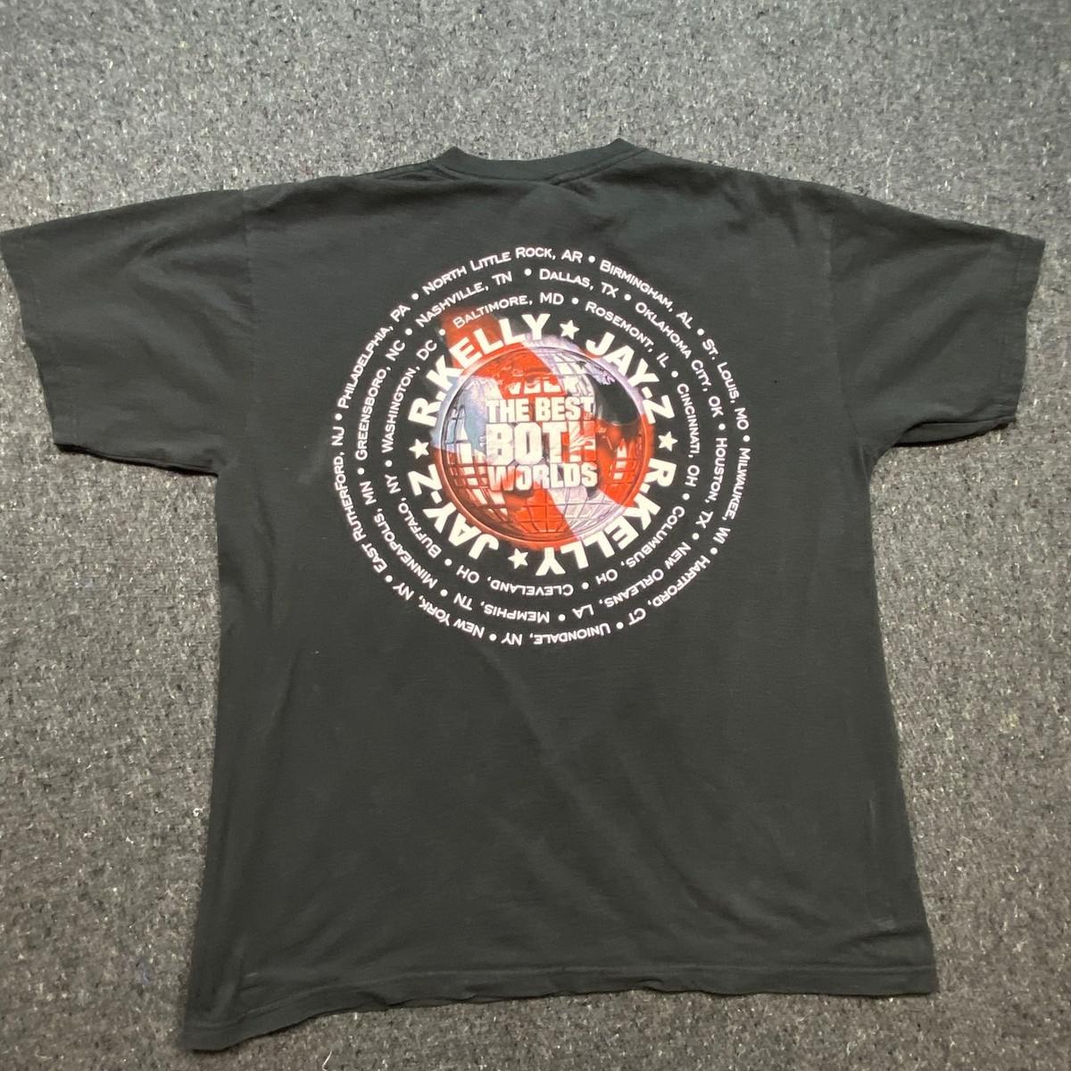 Jay-Z R. Kelly Unfinished Business Tour Shirt Large Mens Black