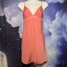 Victoria  s Secret Angels Coral Pink Babydoll Slip Dress Medium Nylon Spandex