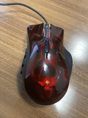 Rare Razer Naga Hex Wraith Red Laser Gaming Mouse RZ01-0075 MMO MOBA