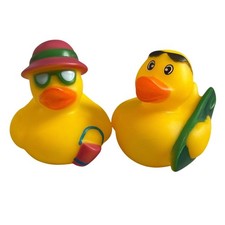 Rubber Duck Bath Toys Kids Jeep Yellow Beach Pool Surfer Theme Set