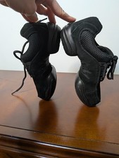 Balera Black Mesh Suede Split Sole Dance Shoes Jazz Sneakers Hip Hop Sz 2.5A EUC