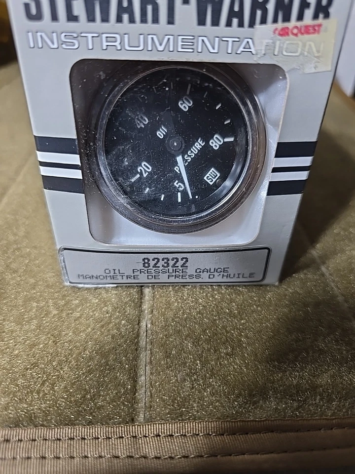 Manómetro de presión de aceite Stewart Warner 82322 nuevo Foto 2 de 3