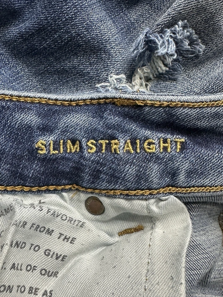 American Eagle Jeans Adult 36x32 (34x29) Blue Denim Straight Slim Normcore Mens - Image 4 of 4