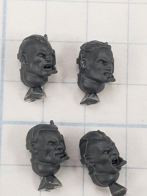 Warhammer 40k Space Marine Bits Scout Squad Bare Heads w Comms x4 A