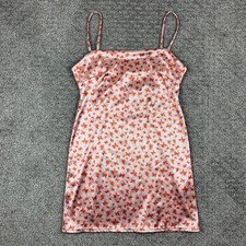 Urban Outfitters Dress Womens Large Pink Orange Butterfly Print Satin Mini Slip