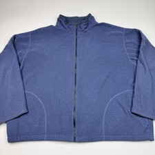 Vintage LL Bean Navy Blue Fleece Full Zip Up Jacket Mens 2XL USA Made