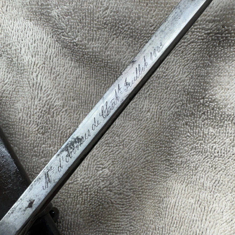 M1892 French Berthier Carbine Bayonet Scarce Early Production Script On Spine - Image 4 of 4