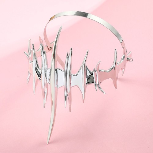Silver Punk Mask Exaggerate Style Head Accessories Unisex - Picture 6 of 9