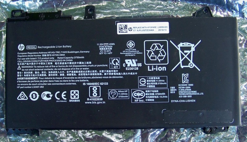 Genuine hp RE03XL Rechargable Li-ion Battery for hp ProBook
