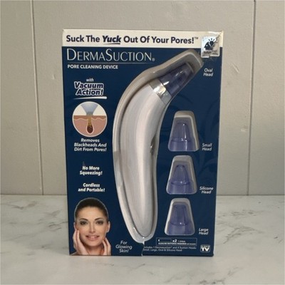 DermaSuction Cordless Pore Cleaning Device 2 Speeds Portable Removable Heads
