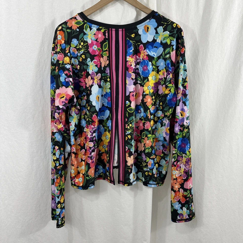 Camiseta de manga larga Johnny Was Bee Active Wild Bloom para mujer talla XL colorida gimnasio Foto 2 de 4