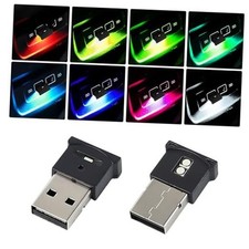 2PCS Mini USB LED Light, 8 Colors LED Car Interior Atmosphere Lamp, Adjustable