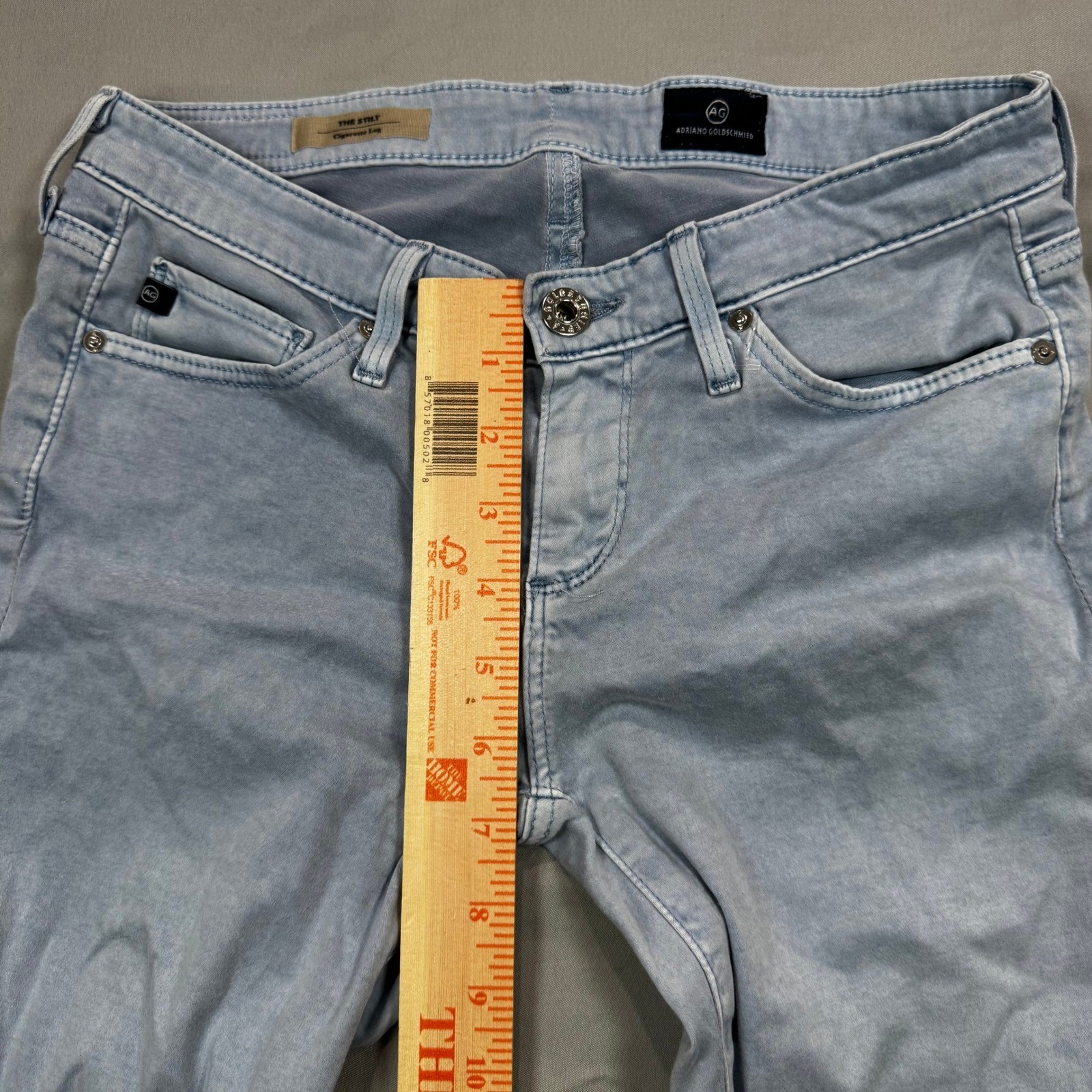 AG Adriano Goldschmied The Stilt Cigarette Leg Jeans Light Women's 25R Low-Rise