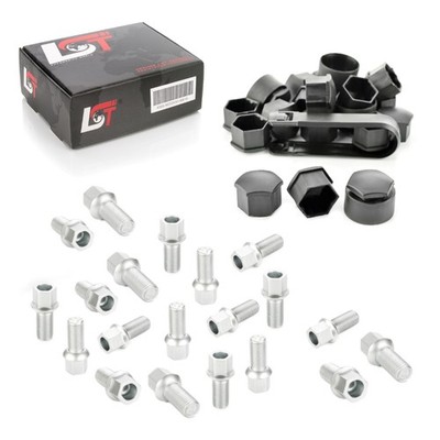 20x Radschrauben Set mit Kappen Kugelbund M14x1,5x27 für VW VENTO 1H2 1991-1998