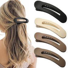 4 PCS Flat Claw Clips, Large Lay Hair Clips 1 Count Pack of 4 , Matte 3
