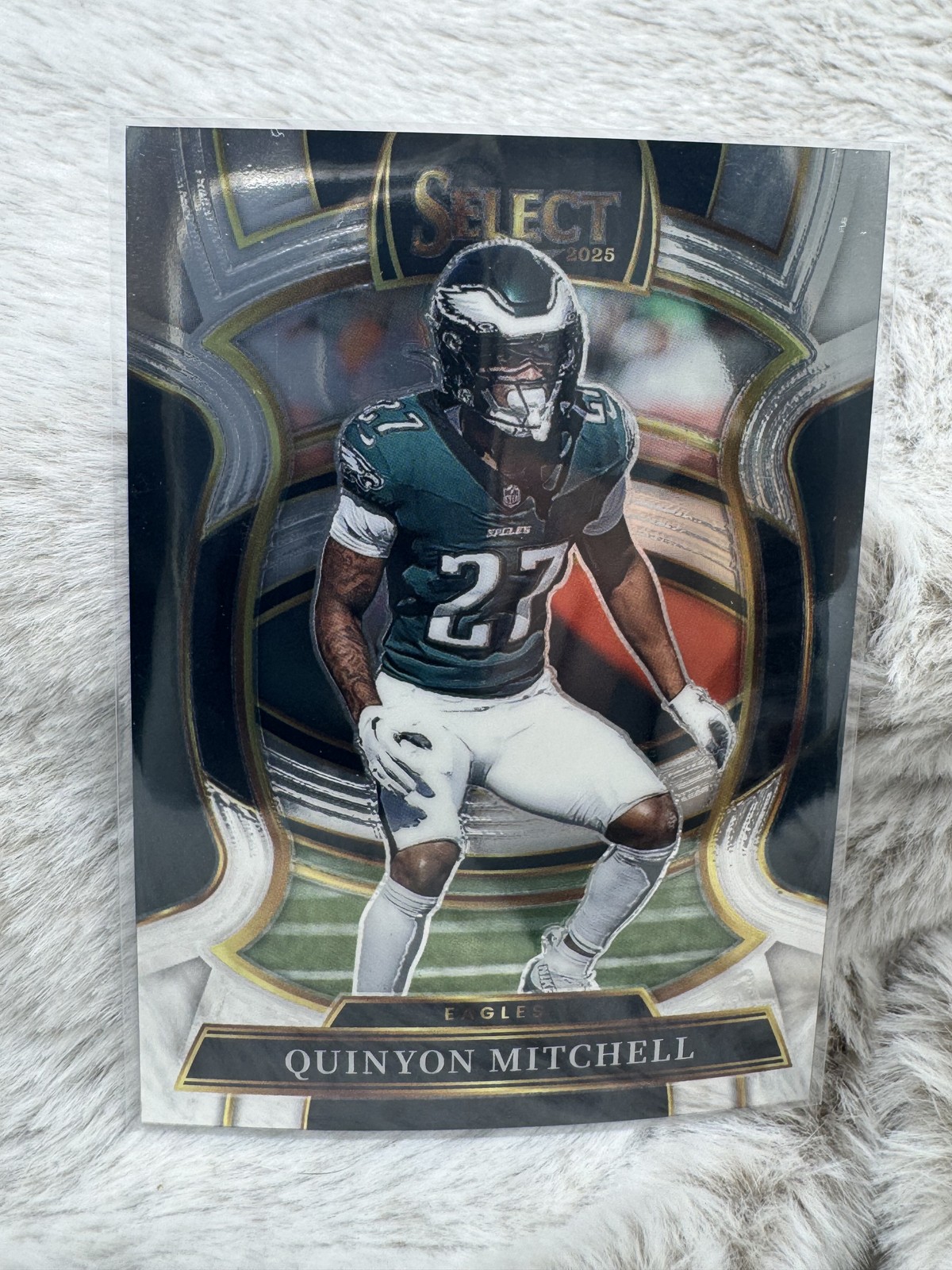 2025 Panini Select #92 Quinyon Mitchell Black and Gold Prizm Shock