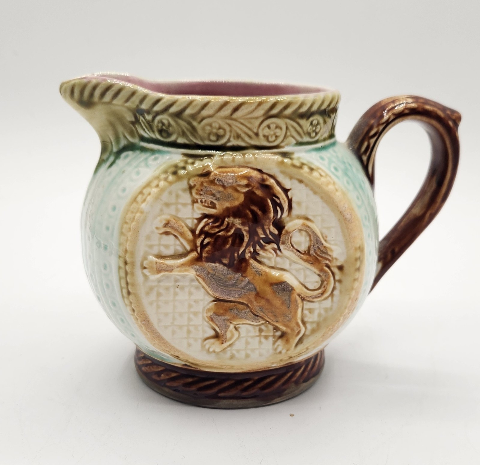 Antique Frie Onnaing. #753 Majolica.  France. Cream Pitcher