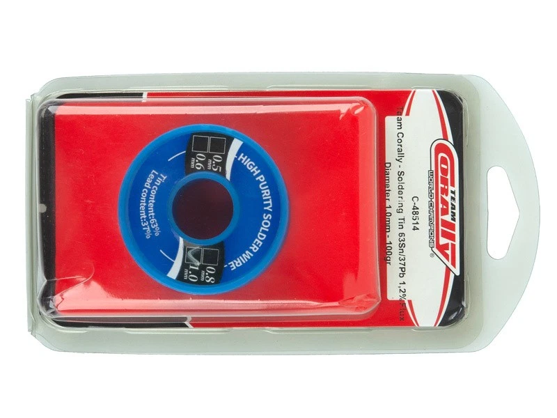 Team Corally Soldering Tin 63Sn/37Pb 1,2% Flux  Durchmesser 1.0mm  100gr Lötzinn - Bild 2 von 3
