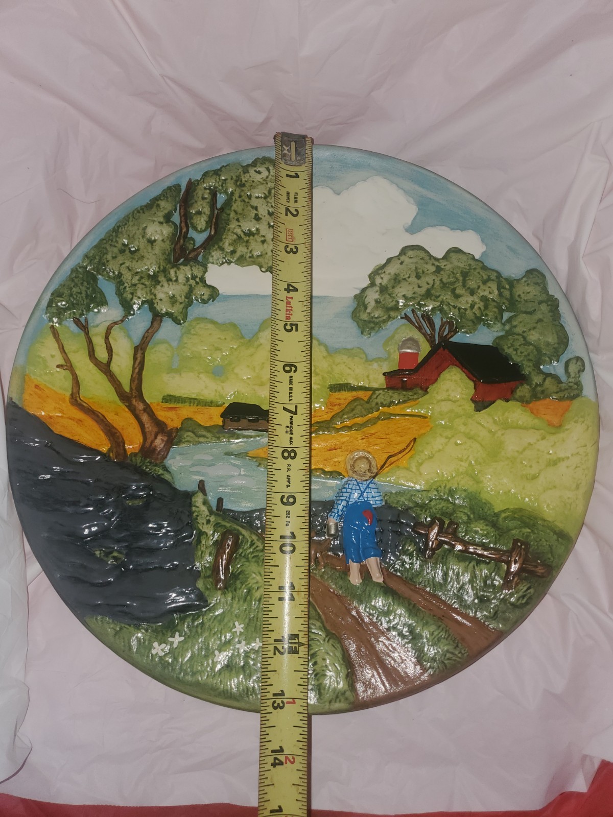 Vintage Boy and a Dog 3D Wall Art Plate By BJU 1980 USA 1972 Byron Molds 