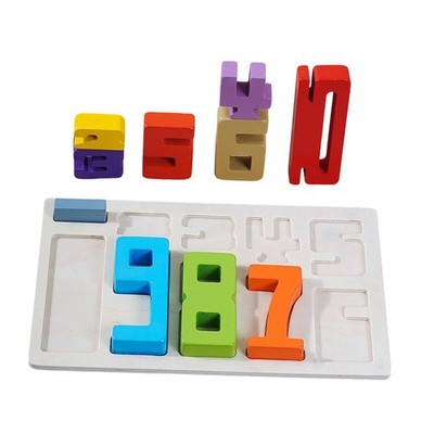 Holz Zahlen Bausteine Zahlenpuzzle Spielzeug 1-10 Digitale Blöcke Spielzeug