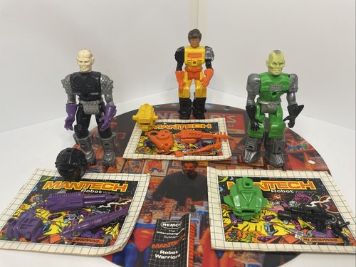 1983 Mantech Robot Warriors action figures by Remco Lot With Paperwork