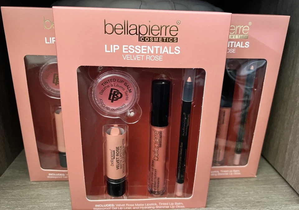 Bellapierre Lip Essentials Kit de 4 piezas, VELVET ROSE - Juego de regalo Foto 2 de 4