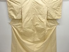 7434291: JAPANESE KIMONO / ANTIQUE KIMONO / SILK / TSUMUGI / WOVEN KIKKO
