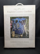 Metal & Textile Foldable Garden Stool in Green with Tools