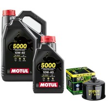 500 Xciting Oil and RC Filter Kit Motul 5000 10w40 5L Kymco 500 2006 8.60 per litre