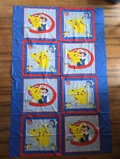 Vintage Original Nintendo Pokemon Ash Pikachu 1998 Fabric 69 X 45