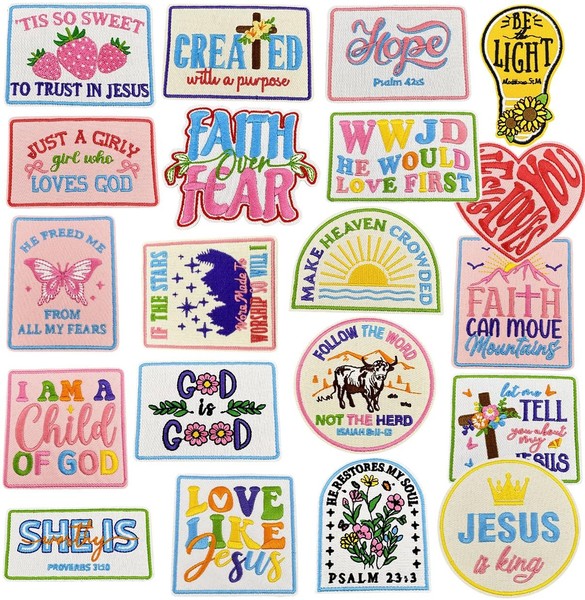 Faith Word Patches AufnäHer Kleidung RucksäCke Jacken T-Shirt Jeans 20 StüCk-image