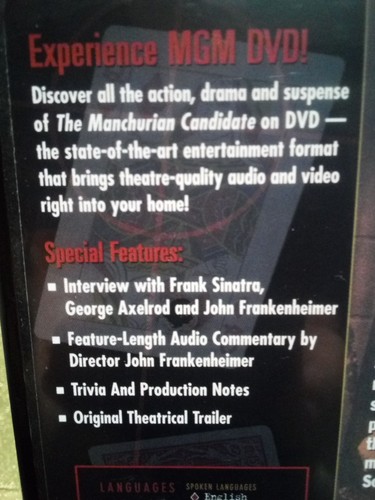 (1-1421) "THE MANCHURIAN CANDIDATE" DVD / B&W / 1962 / WS & FS / PG-13 / SINATRA - Bild 7 von 11