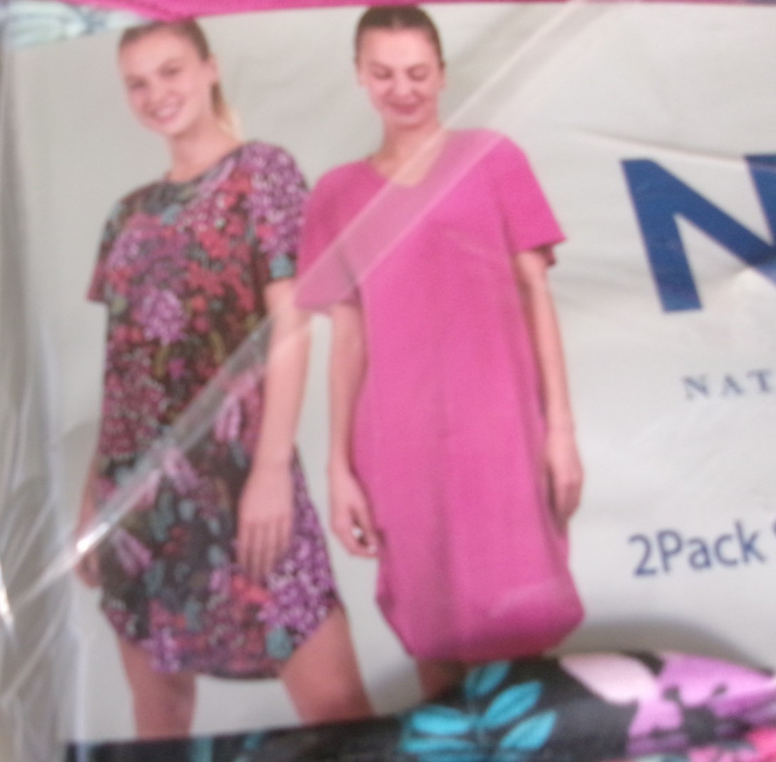 Two Pack Natori Sleep shirts Size XXL  (dress size 20) Floral print and Pink