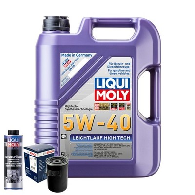 Motoröl 5W40 LIQUI MOLY High Tech 5L+BOSCH Ölfilter +Spülung