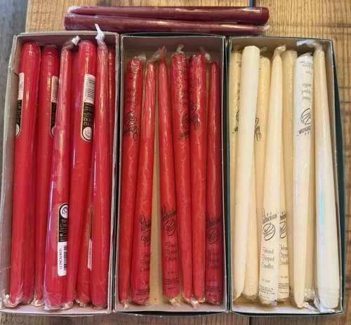 Candle-lite/ Patrician Taper Candles 12" & 10” Lot Of 29 Red-Ivory Brand New