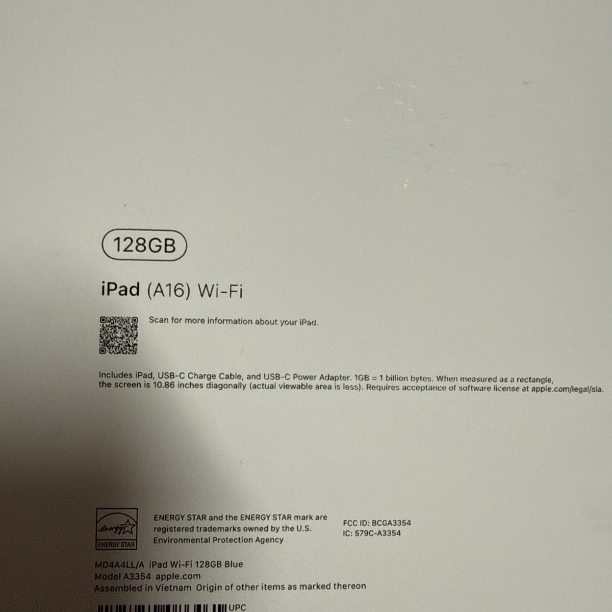 Apple iPad (11th generation) A3354 128 GB, Wi-Fi, 11 in - Blue for