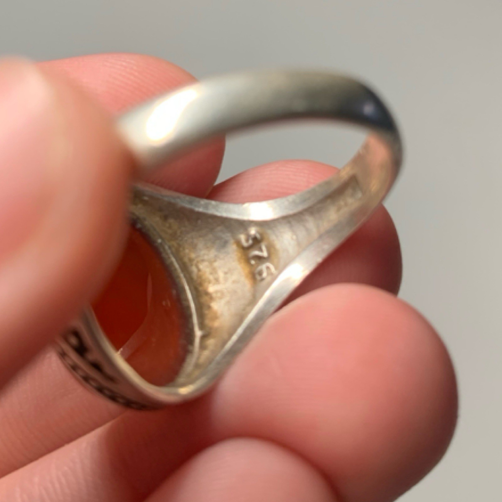 Stunning vintage solid silver ring beautiful agat… - image 7
