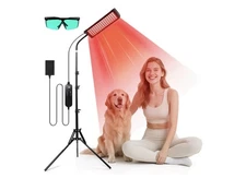  GMOWNW Infrared Light Therapy Lamp with Stand, 660nm Red Light and 850nm