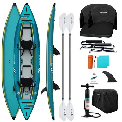 Aufblasbares Kajak 2 Personen Inflatable Kayak Vinyl Drop-Stitch 420cm 225kg