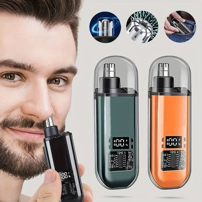 Nasen Ohr Haarschneider Herren USB-C Wiederaufladbar Tragbar LED Display Pflegeset