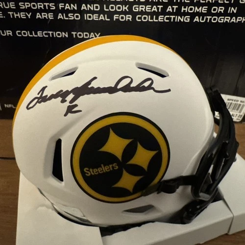 TERRY BRADSHAW SIGNED PITTSBURGH STEELERS LUNAR ALTERNATE MINI HELMET BSA