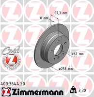 2X Zimmermann 400.3644.20 Bremsscheibe FüR MERCEDES-BENZ