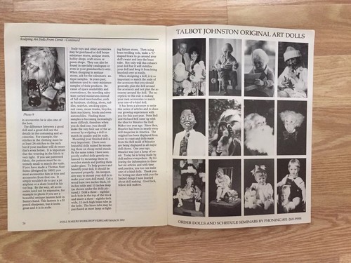 Talbot Johnston Original Art Dolls Vol 3 July 1993 Sculpting Art Dolls w/Cernit - Imagen 7 de 7