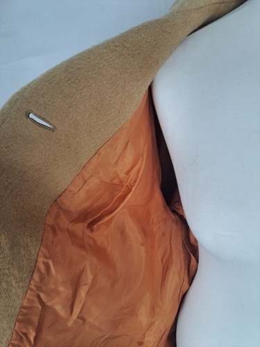 Aquascutum Vintage Camel Hair & Wool Coat Single Breasted Large - Picture 11 of 14
