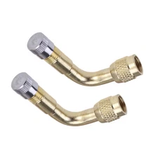 2PCS 90 Degree Air Stem with Extension Adapter for Scooter Motorcycle Brass