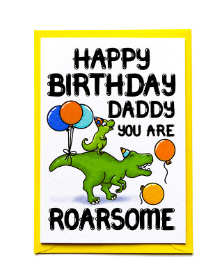Hunts England Geburtstagskarte Für Tochter Mit Dino-Motiv – „Have A Rawrsome Day!“ (14,8 X 14,8 Cm, Mit Umschlag)