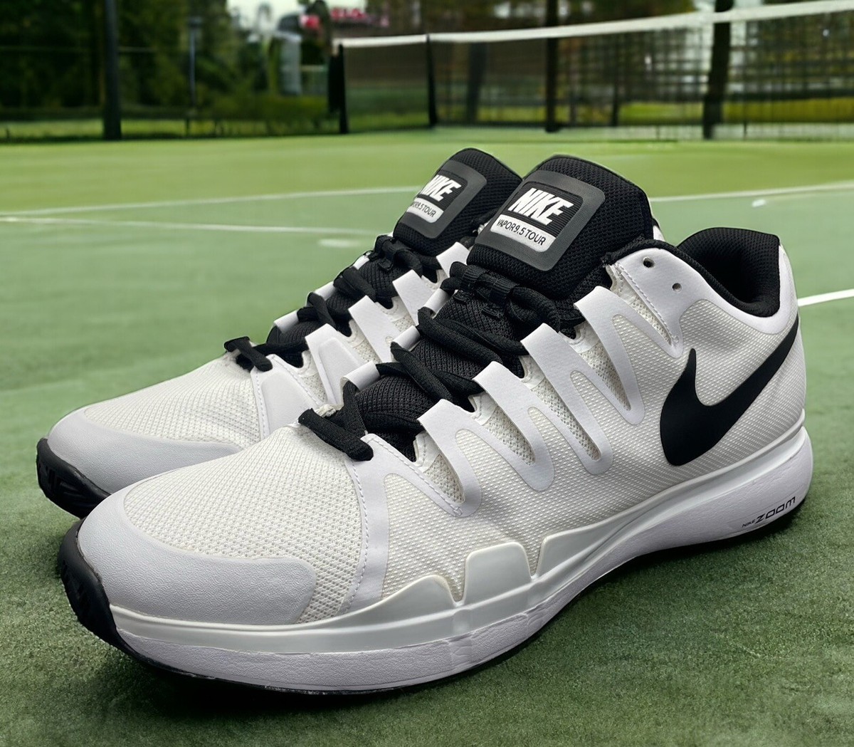 Nike Zoom Vapor 9.5 Tour White Black Federer Rafa Tennis Nike Zoom Vapor 9.5 Tour White Black Federer Rafa Tennis