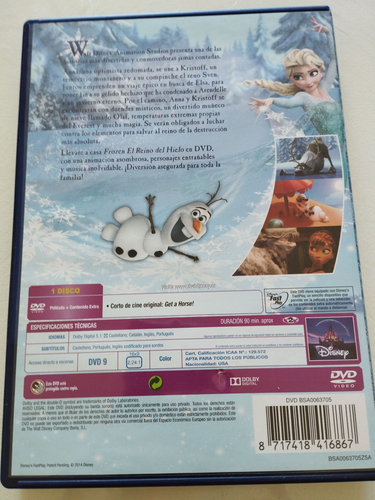 Frozen El Reino del Hielo Walt Disney - DVD Español Ingles Region 2 Am - Imagen 2 de 4