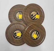 Vintage Lot of 4 Harwood 8mm Reels  Can Containers 5  Wood Grain Metal Case